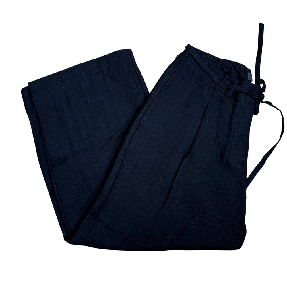 DKNY Wide Leg Culotte Pants Women Size 8 Black Modern Casual Office Chic